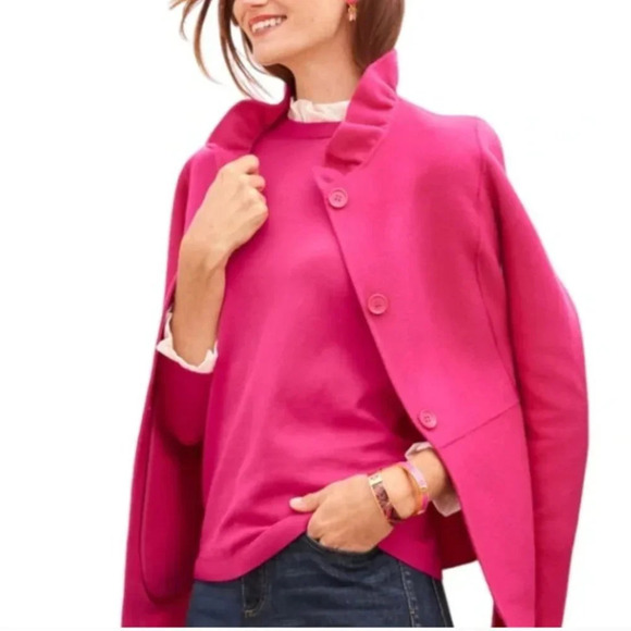 TALBOTS Womens Double Faced Wool Jacket PINK size 2